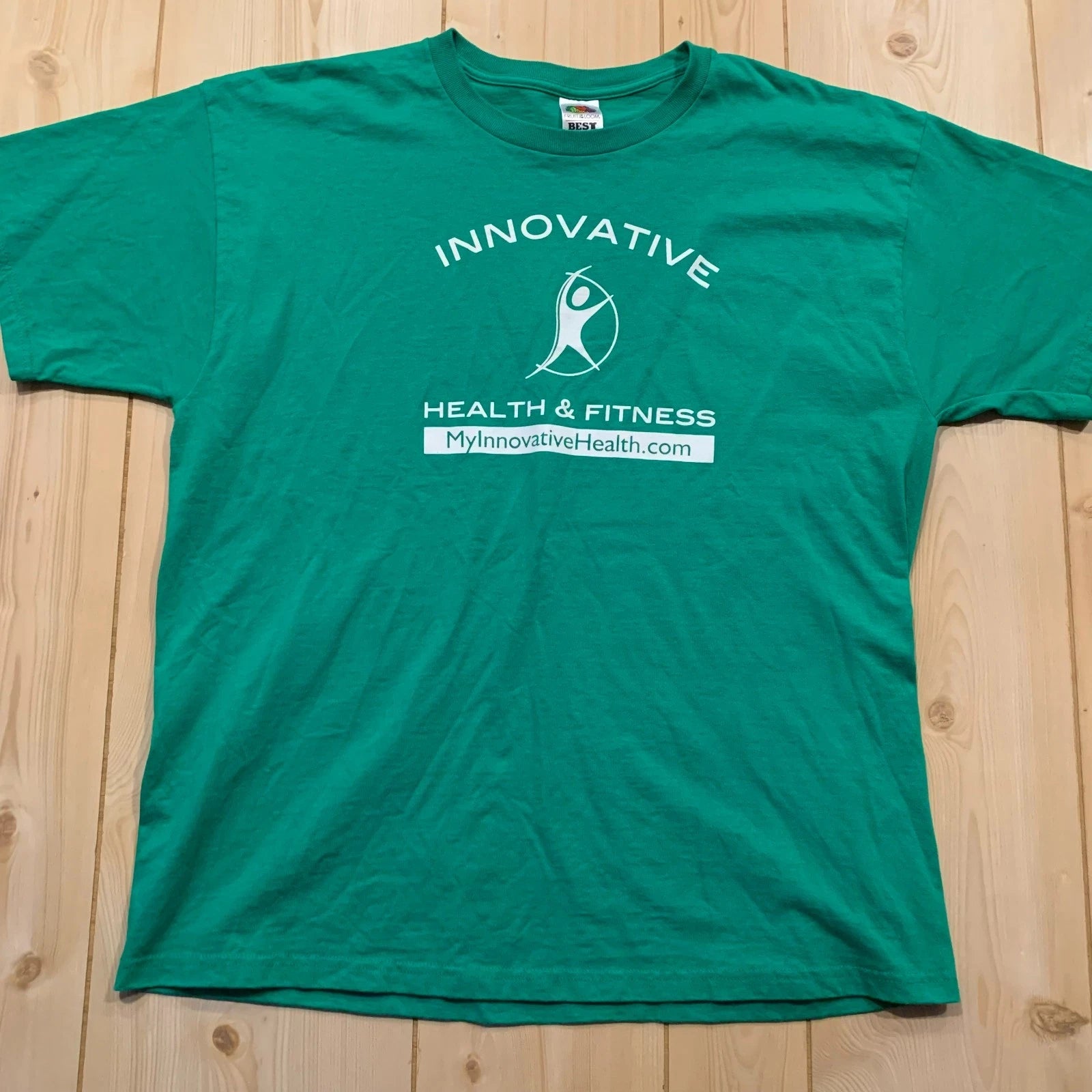 Vintage Y2K Innovative Health & Fitness Gym Workout Athletic T-Shirt Size XL