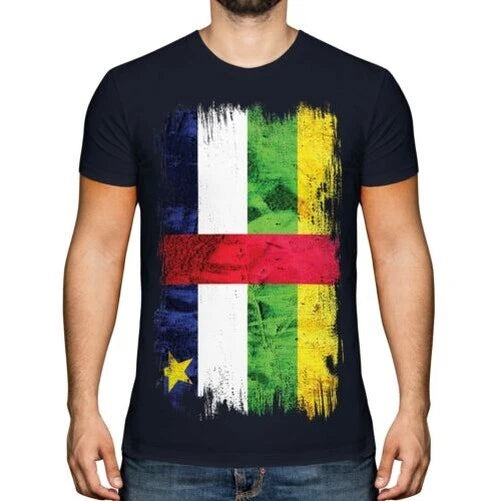 Central African Republic Flag Grunge T-Shirt Central African Republic