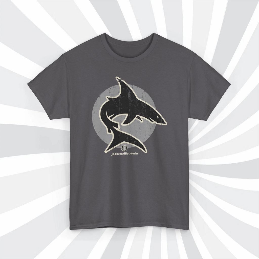 Jacksonville Sharks 1974 WFL Vintage Football Grunge Logo T-Shirt