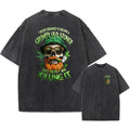 100% Cotton Oversized T-Shirt, Grumpy Old Stoner Skull Graphic Streetwear Tee