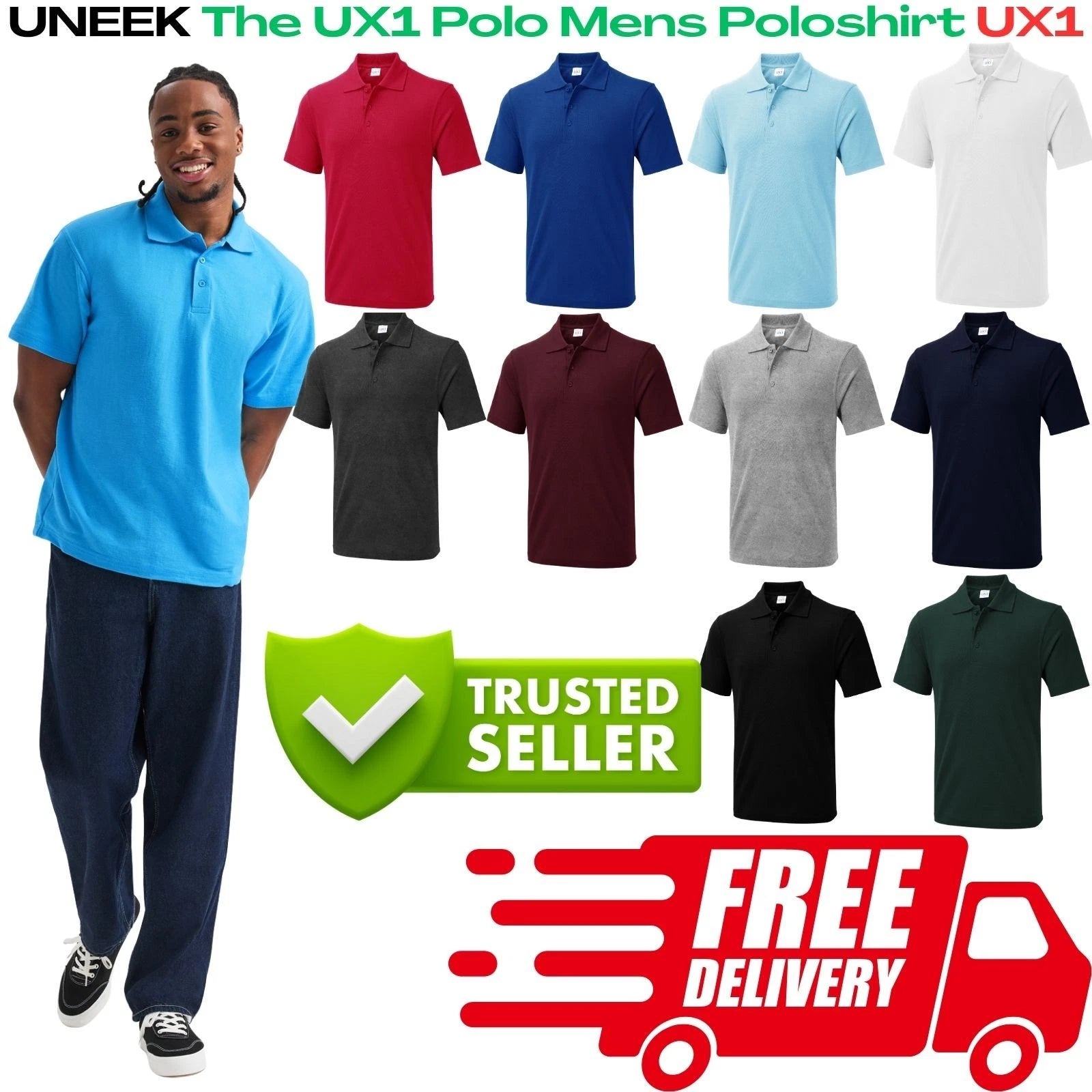 UNEEK UX1 The UX Polo Shirt | Premium Performance Workwear & Casual Poloshirt