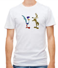 Coyote Road Runner Cartoon Characters White/Black Short Sleeve Men T Shirt P117