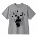 Funny Cat Face With Stars Meme Casual Retro Graphic Cotton T-Shirt Unisex