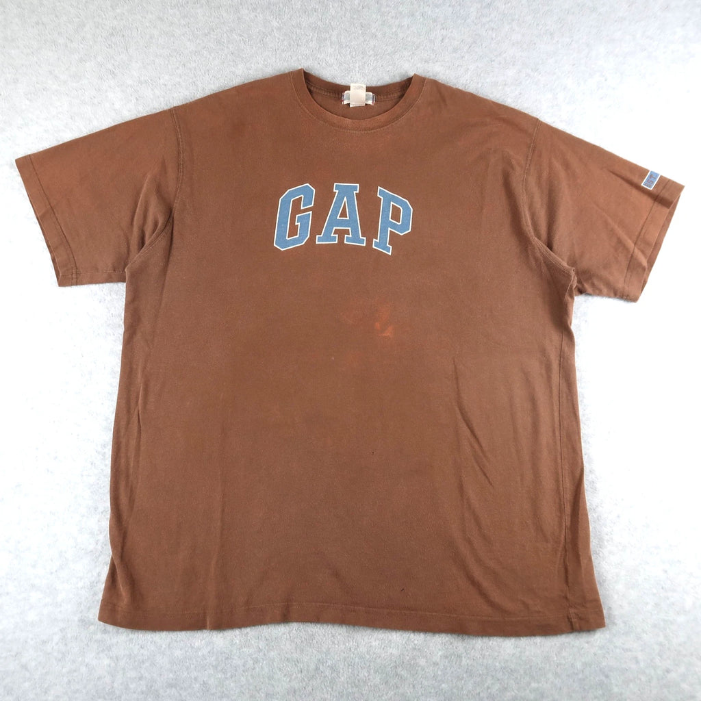 Vintage 2000s GAP Logo T Shirt Faded Brown Size XL Y2K 90s