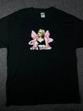 Vintage 2005 Avril Lavigne Bonez Tour T Shirt M&O Black Fairy Punk Rock XL