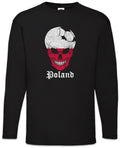 Poland Football Skull I Men's Long Sleeve T-Shirt Polish Soccer Flag World
