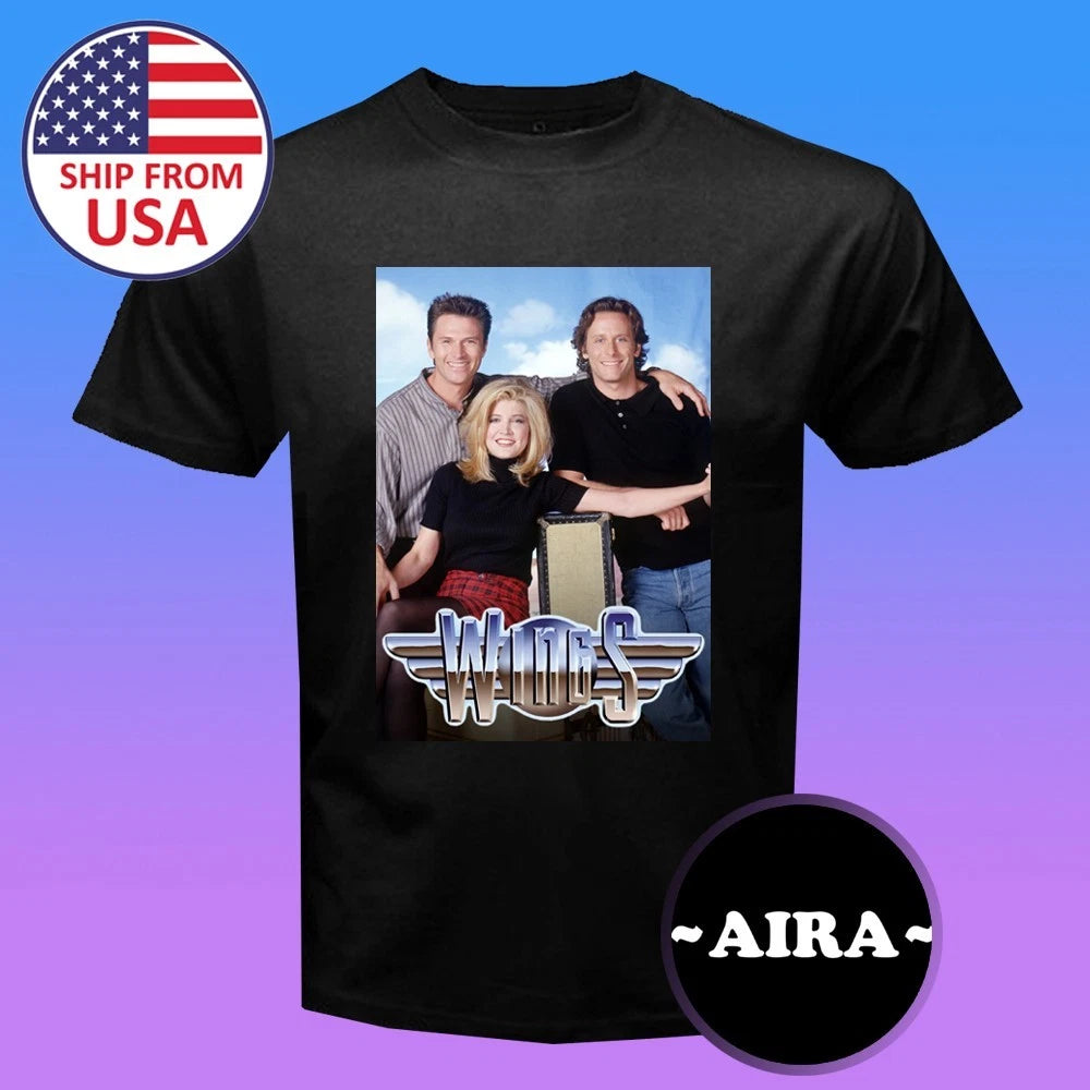 Wings Retro TV Show Movie Men's Black Size S-5XL