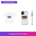 Custom Bulldog Paw Print Gift Set Shirt Phone Case Personalized Pet Easter Gift