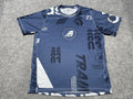 Adidas Futbol Soccer All over Print AOP Blue Training Jersey 3 Stripes Baggy M