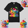 Kawaii Rainbow Cupcake Graphic T-Shirt, Comfort Colors, Unisex Streetwear Tee