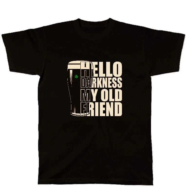 t shirt, Hello Darkness My Old Friend, Black