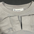 No Boundaries Mens Grunge Gray Waffle Knit Long Sleeve Shirt Thermal Top Size XL
