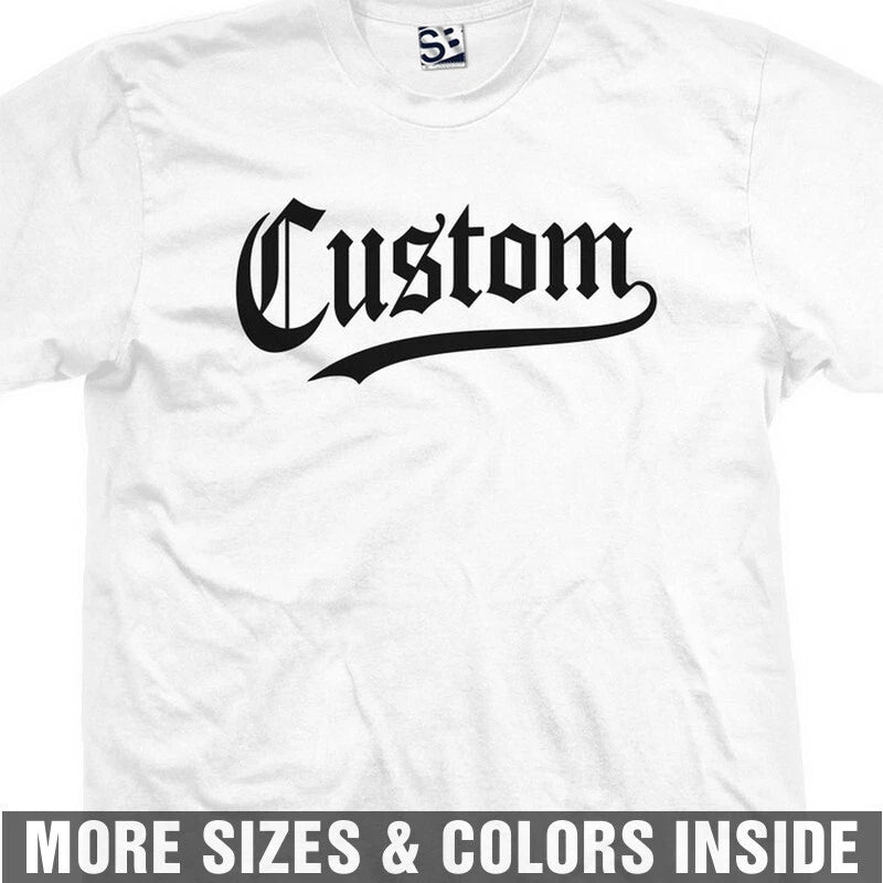Custom 76er Jersey T-Shirt Old English Sports Team Personalize Logo Design Print