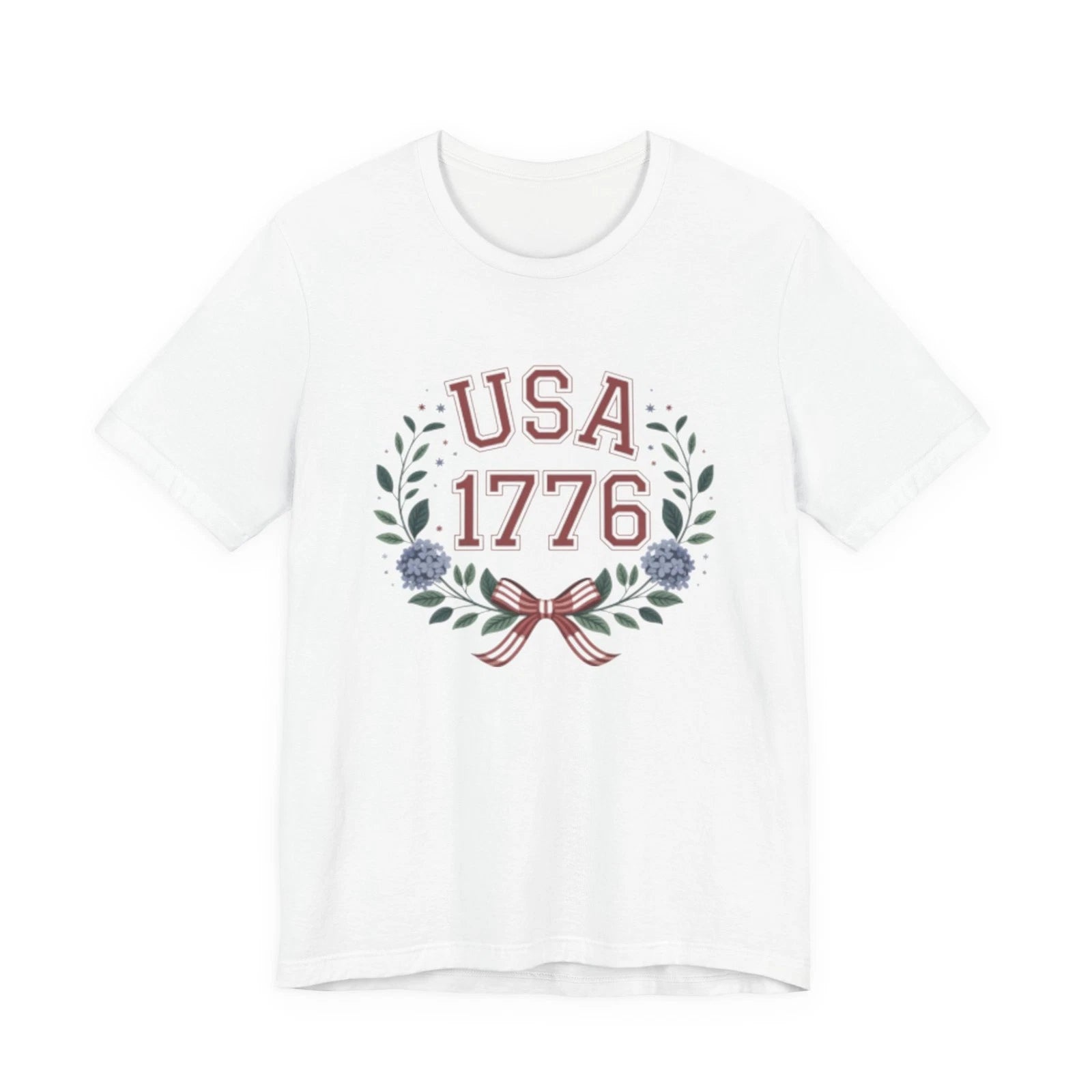 USA 1776 Laurel Wreath Fourth of July Tee | Patriotic Independence Day Shirt
