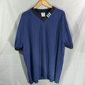 Adidas Shirt Mens 2XL Athletic Mesh V Neck Spell Out Vintage Retro Soccer Tee