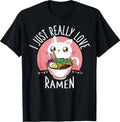 Funny Cat Ramen Anime Merch Kawaii Clothes Graphic Tees T-Shirt