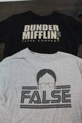 Lot of 2 The Office Shirts Adult Medium Dwight Schrute False & Dunder Mifflin