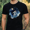 Mens Cute Astronaut In Space Theme Cotton T-Shirt Size XS to 5XL