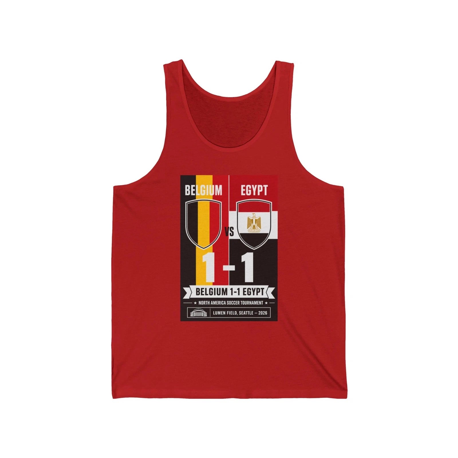 Belgium vs Egypt Scoreboard  Jersey Tank Top | Soccer Match Graphic
