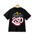 Unisex Washed Graphic T-Shirt Minimalist America 250 Patriotic Retro Casual Tee