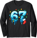 67 Meme Six Seven Funny Christmas Holiday Design Long Sleeve T-Shirt