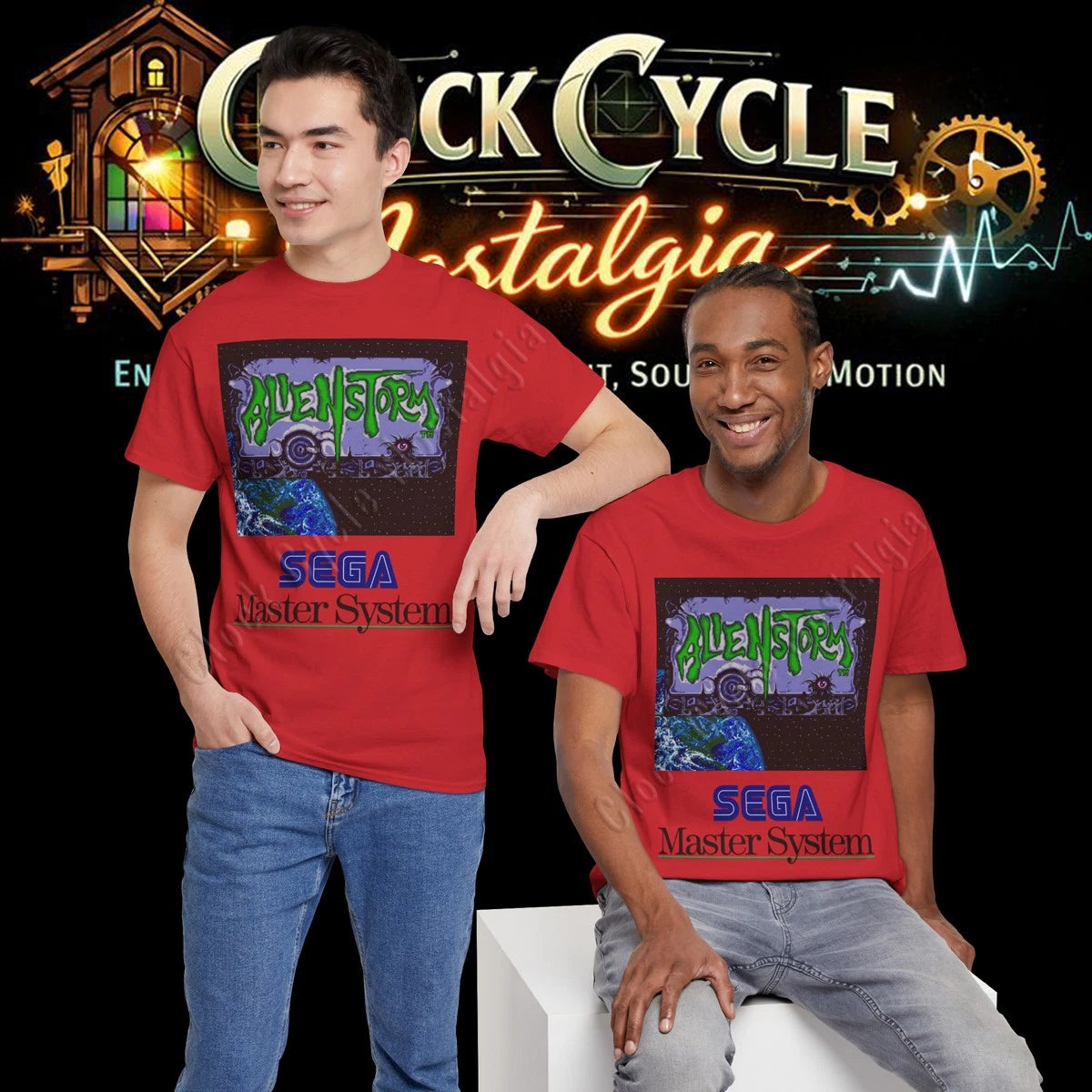 Custom Alien Storm Sega Master System T-Shirt - Retro 8-Bit Beat 'Em Up Game