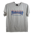 Thrasher Magazine Flame Logo T-Shirt Size Large Gray Blue Red Skater Streetwear