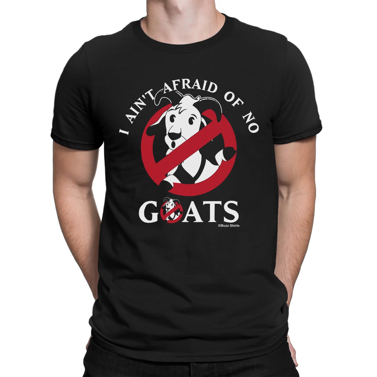 I Aint Afraid Of No Goats Mens  T-Shirt Ghostbusters Funny Retro 80s Eco