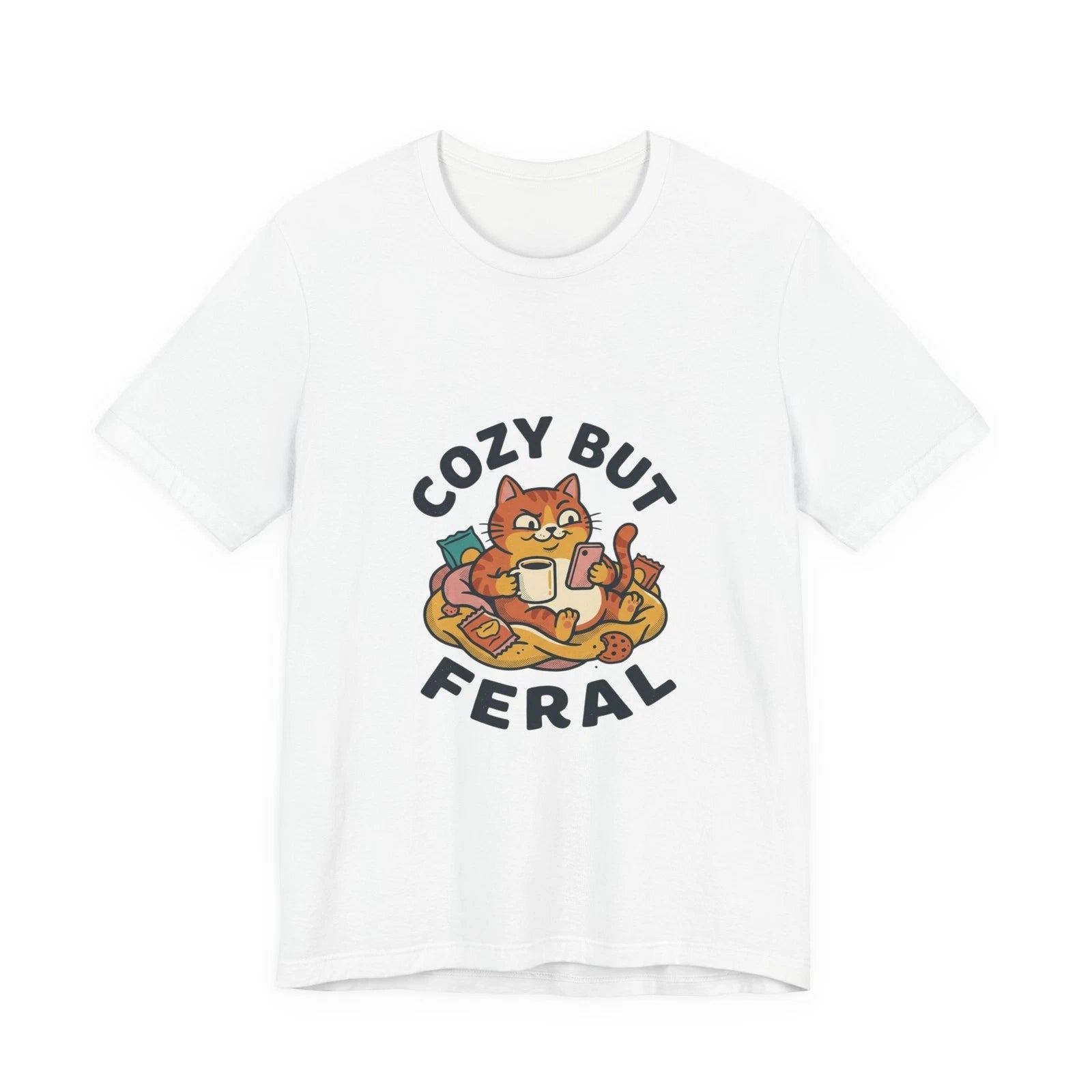 Cozy But Feral Cat Tee | feral era, chaotic cute