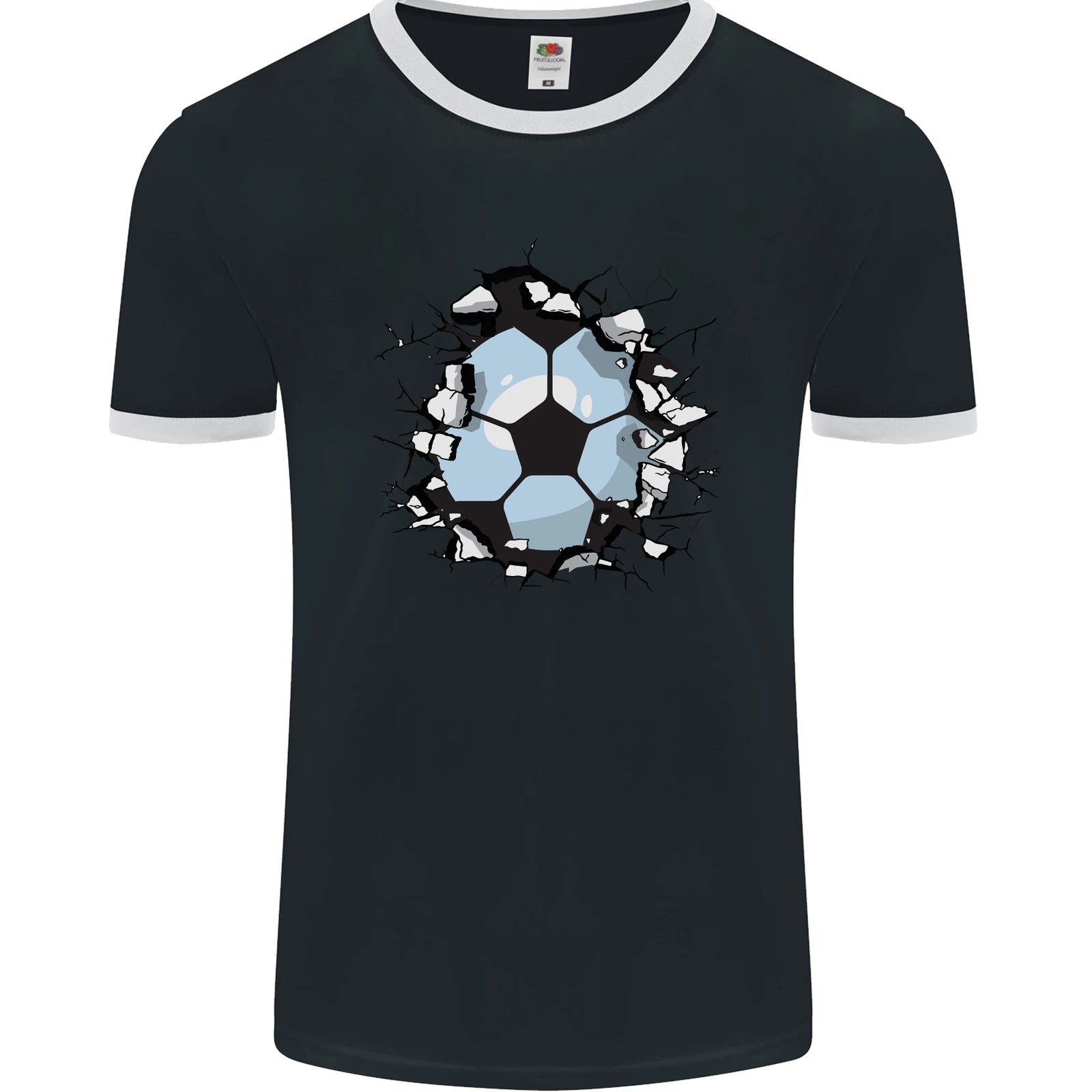 Football Smash Soccer Player Ball Mens Ringer T-Shirt FotL