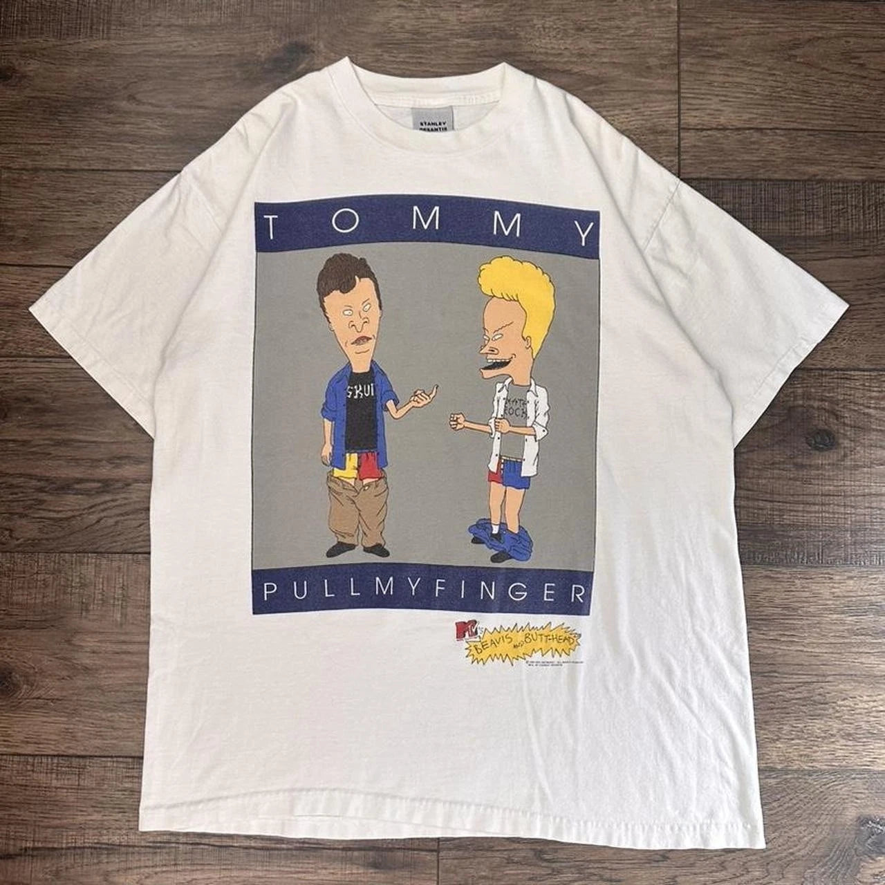 Vintage 1995 Beavis And Butthead Tommy Pull My Finger Shirt XL Stanley Desantis