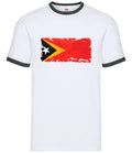 East Timor Grunge Style Flag - Mens Ringer - Timor-Leste Dili Asia Country