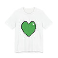 Unisex Jersey Short Sleeve Tee Cute Retro 8-Bit Pixel Art Gamer Green Heart