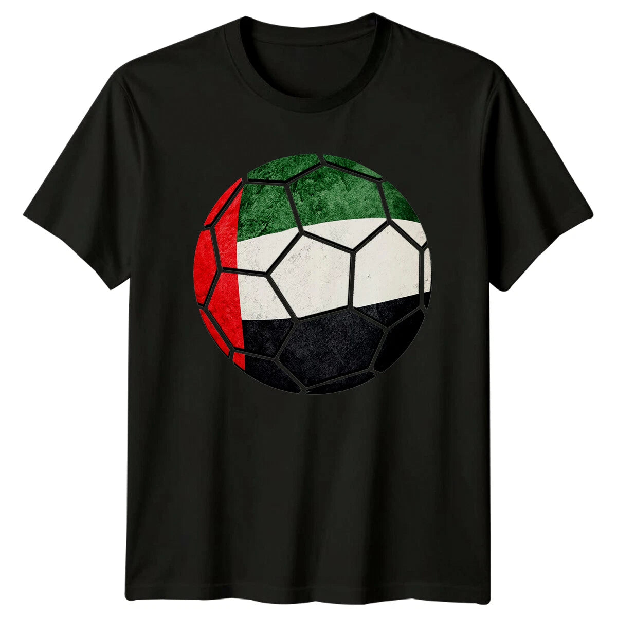 UAE Soccer Ball Flag Sports Mens T-Shirt Womens Tee Graphic Unisex Top