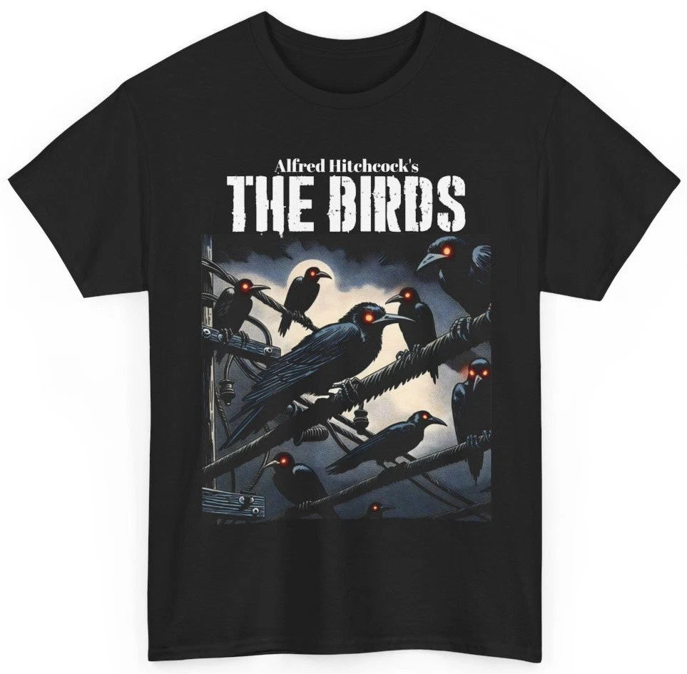 The Birds T Shirt - 60’s Alfred Hitchcock Horror Classic Graphic Art Tee - New