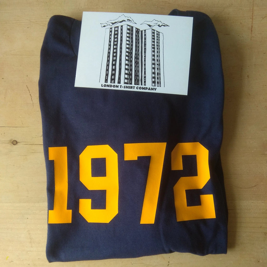 1972 T-Shirt - 70s Tour Date, Retro, Varsity College Style, Various Colours