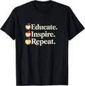Teacher Aesthetic Educate Inspire Repeat T-Shirt