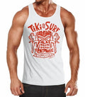 Mens Tank Top Tiki Mask Surf Honolulu Hawaii Beach Supply Summer Sun
