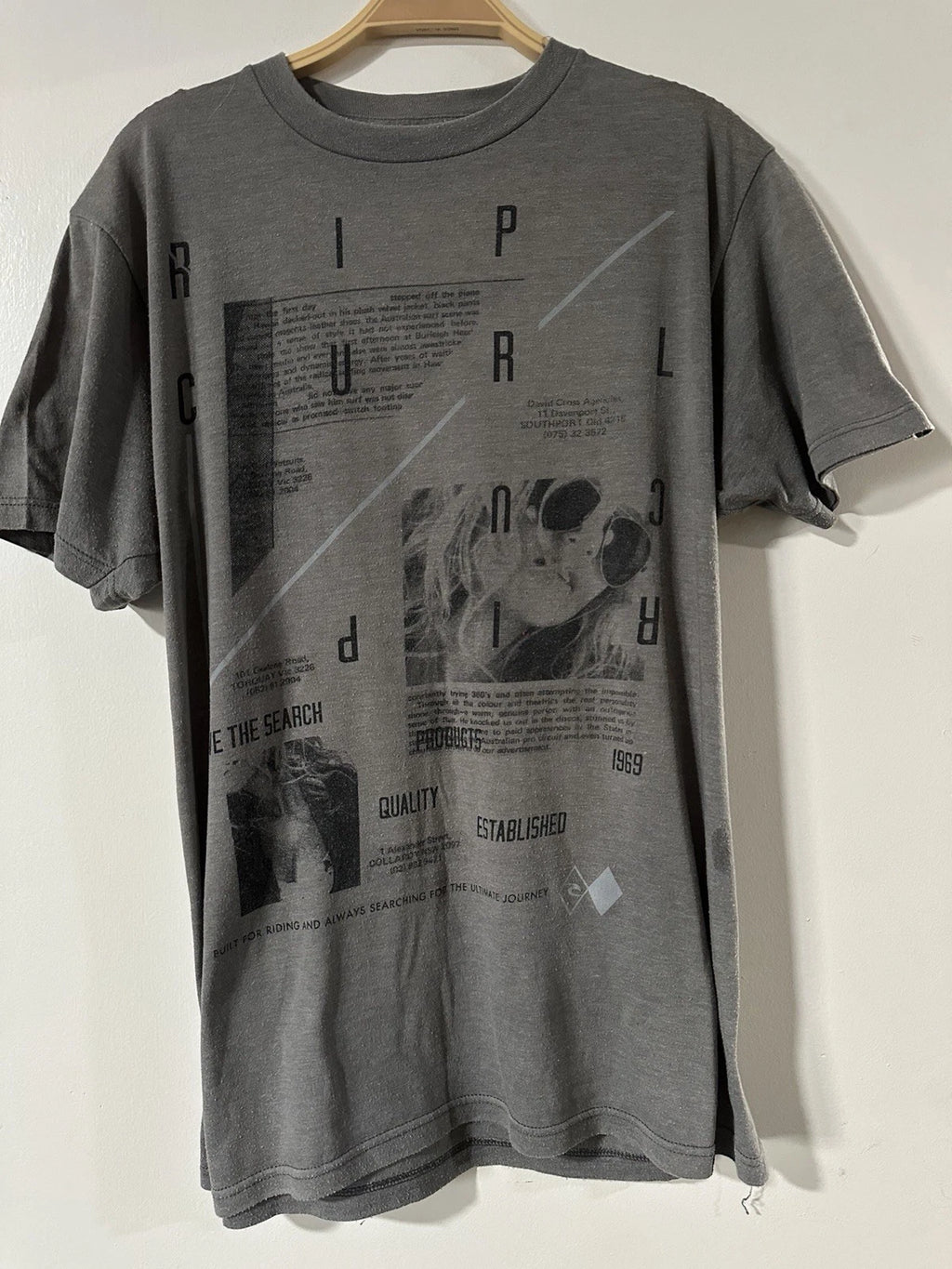 Rip Curl Urban Graph T-Shirt Men’s Size M  Vintage Heather Lightweight & Comfy
