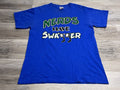 Vintage Y2K Funny Graphic T-Shirt Nerds Have Swagger Short Sleeve Blue Mens Sz M