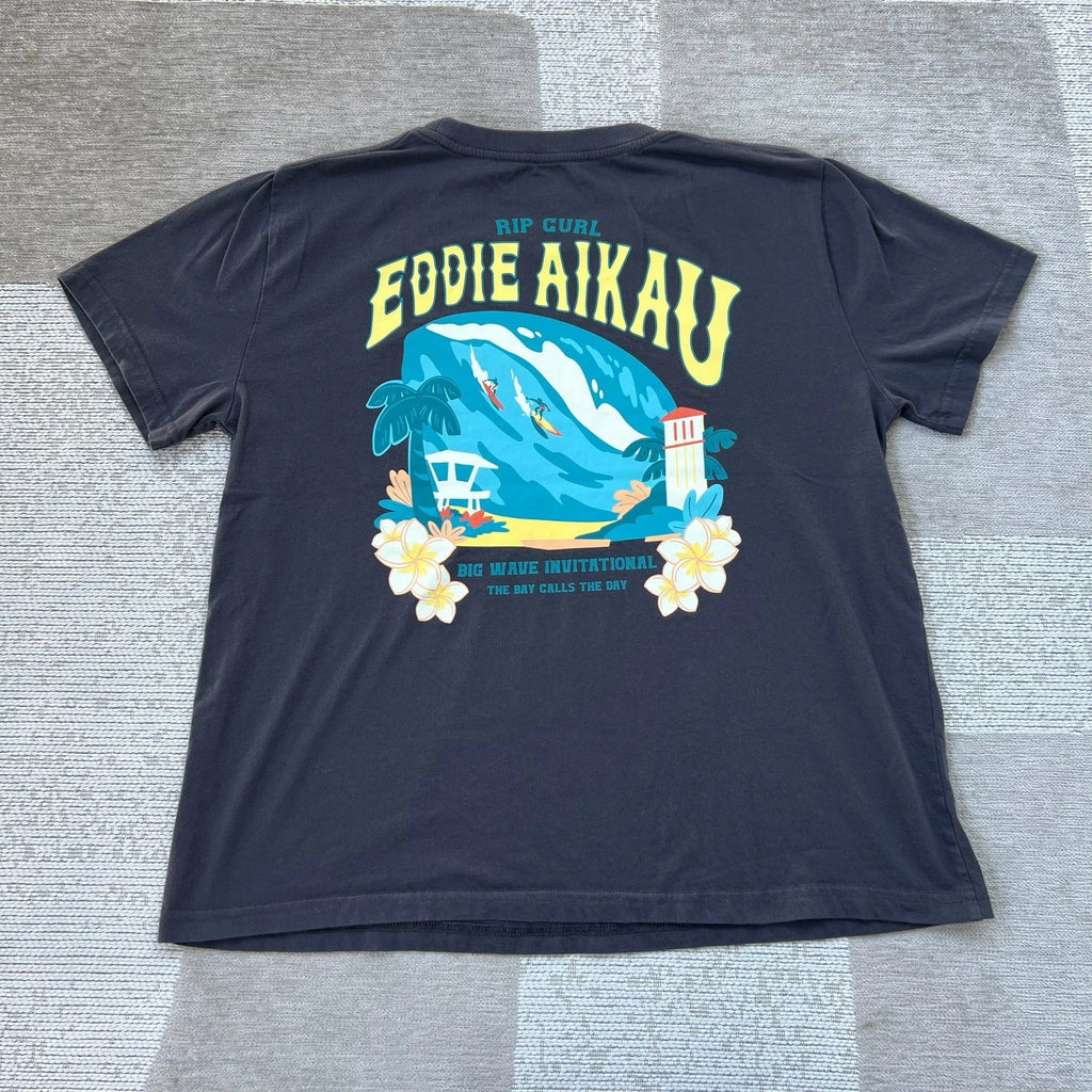 Eddie Aikau Rip Curl Surf T-shirt Hawaii Mens L The Bay Calls The Day Big Wave
