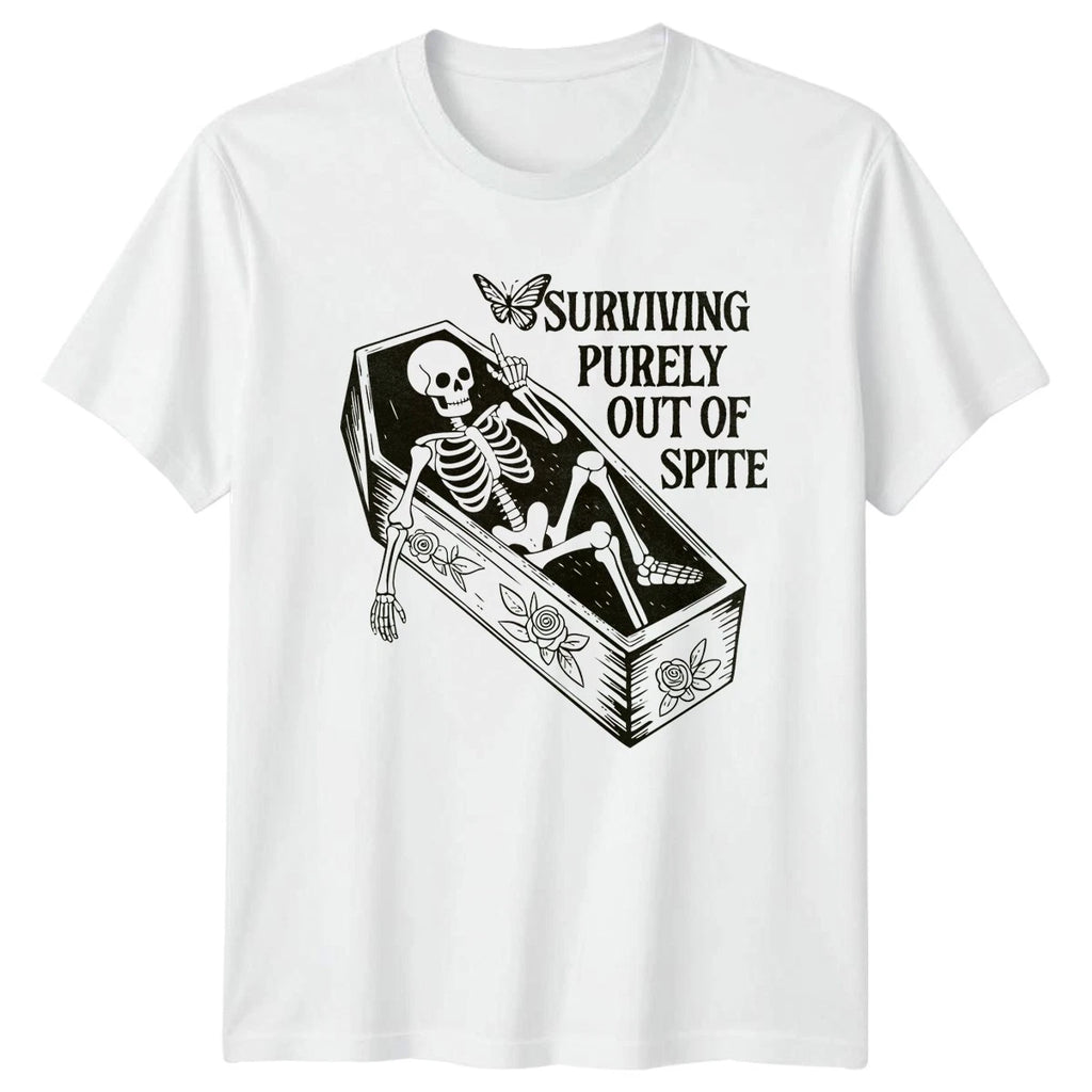 Surviving Purely Out Of Spite Spiteful Humor Unisex Graphic Tee