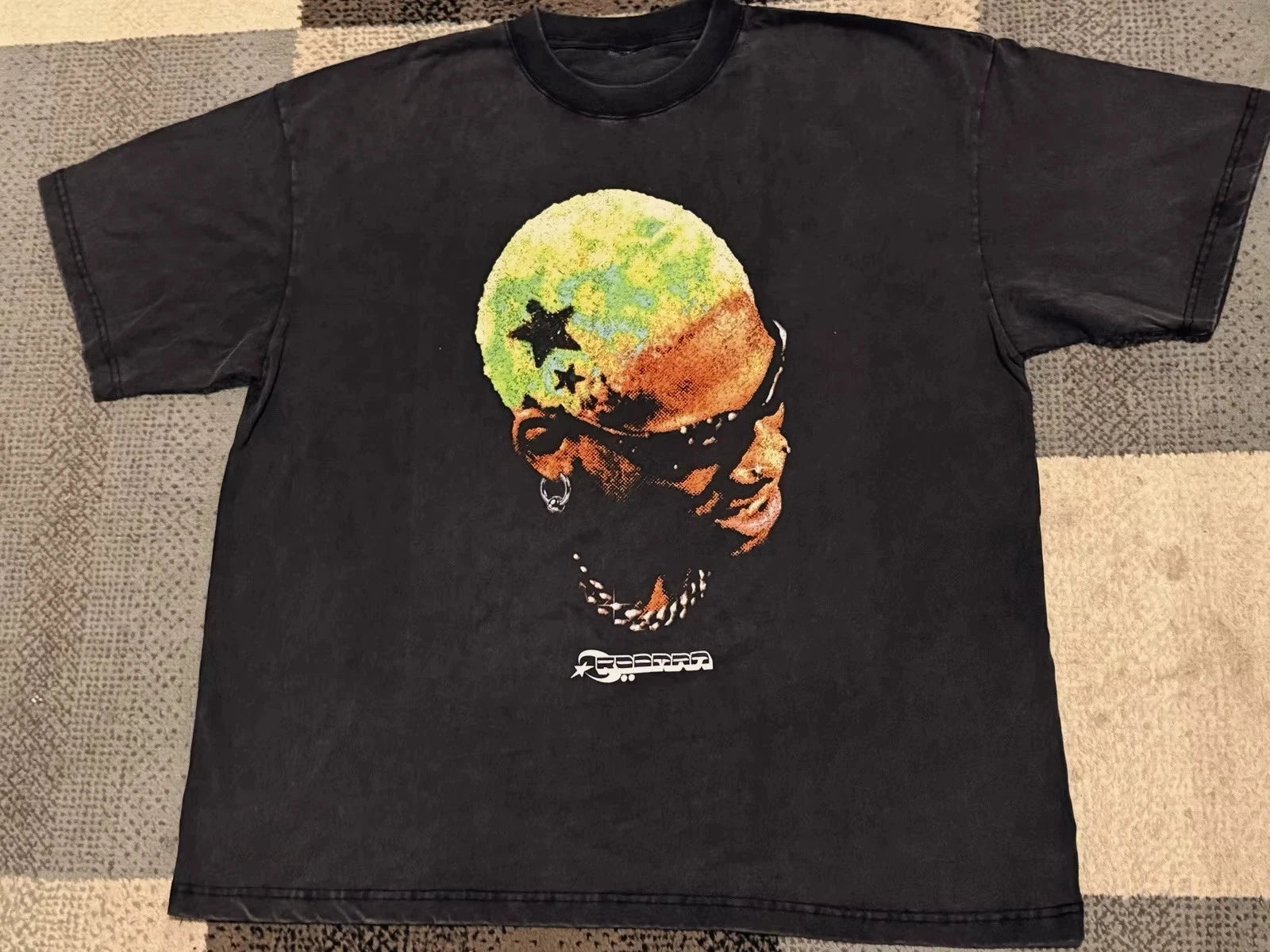 Dennis Rodman Face Graphic T Shirt Mens Y2K Vintage Style Streetwear Tee S-3XL