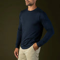 Laird Quattro Cotton Blend Long Sleeve Top Navy