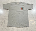 Planet Soccer Graphic T-Shirt Gray Large World Globe Soccer Ball Tee