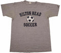 HILTON HEAD SOCCER vintage t shirt rayon ball South Carolina heather gray Large