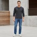 Express Henley Shirt Mens Large Charcoal Gray Waffle Knit Minimalist Grunge