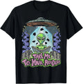 Vintage Retro Take Me to Your Readers Alien Graphic Tee T-Shirt