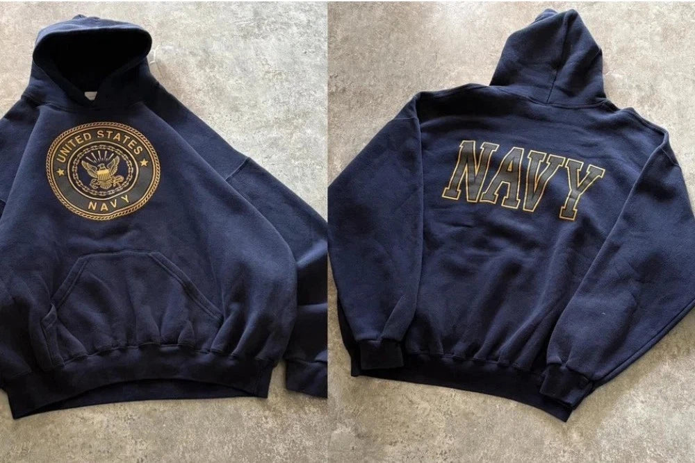 SALE! Double-Sided US Navy Hoodie, Vintage Style Gildan