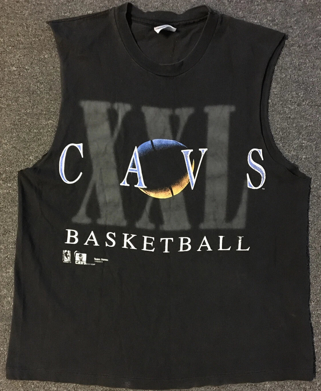 Vtg 90s Cleveland Cavaliers Cut Off Tank Top Shirt XL USA Basketball Grunge Gym